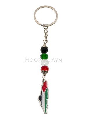 Schlüsselanhänger Palestine mit Perlen – Hoor Al Ayn