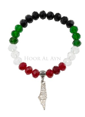 Palästina Armband mit Acrylperlen & Metallanhänger – Hoor Al Ayn