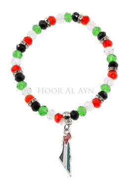 Palästina Armband mit Acrylperlen & Anhänger – Hoor Al Ayn