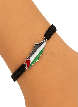 Armband mit geflochtenem Band & Palestine Anhänger | Hoor Al Ayn