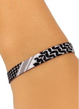 Kufiya Stoffarmband Schwarz Weiß | Hoor Al Ayn
