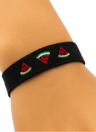 Stoffarmband mit gestickten Wassermelonen – Hoor Al Ayn