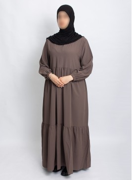 Abaya Hoor Classic – Elegante Abaya in Bordeaux | Hoor Al Ayn