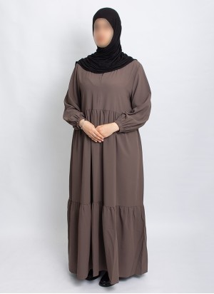 Abaya Hoor Classic – Elegante Abaya in Bordeaux | Hoor Al Ayn