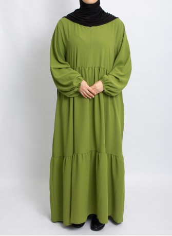 Abaya Hoor Classic – Elegante Abaya in Pistazie | Hoor Al Ayn