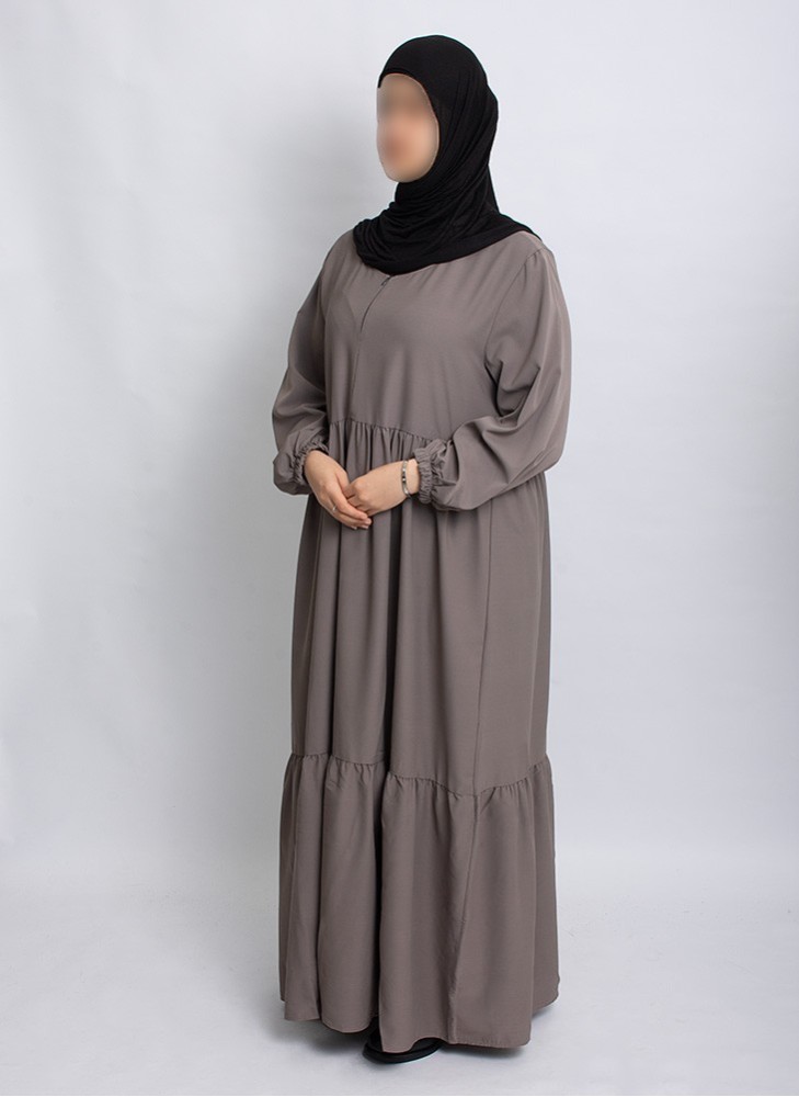 Abaya Hoor Classic – Elegante Abaya in Taupe | Hoor Al Ayn