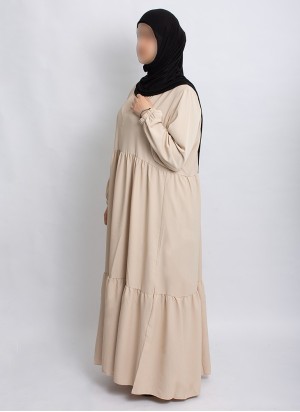 Abaya Hoor Classic – Elegante Abaya in Hellbeige | Hoor Al Ayn