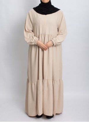 Abaya Hoor Classic – Elegante Abaya in Hellbeige | Hoor Al Ayn