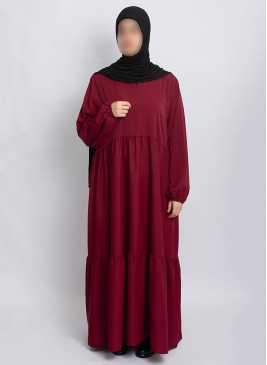 Abaya Hoor Classic – Elegante Abaya in Bordeaux | Hoor Al Ayn