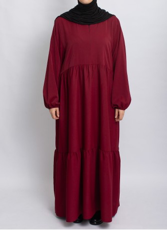 Abaya Hoor Classic – Elegante Abaya in Bordeaux | Hoor Al Ayn