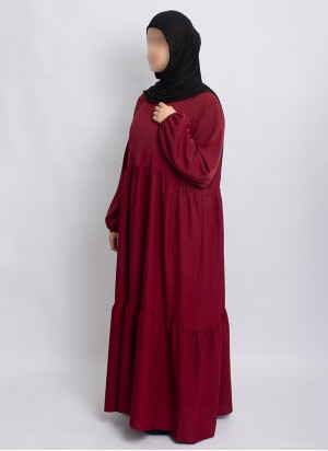 Abaya Hoor Classic – Elegante Abaya in Bordeaux | Hoor Al Ayn