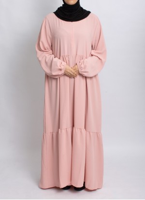 Abaya Hoor Classic – Elegante Abaya in Rosa | Hoor Al Ayn