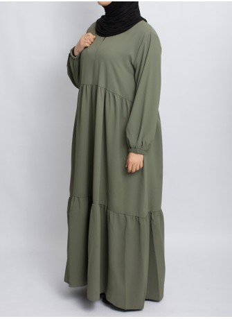 Abaya Hoor Classic – Elegante Abaya in Olivgrün | Hoor Al Ayn