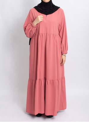 Abaya Hoor Classic – Elegante Abaya in Lachs | Hoor Al Ayn