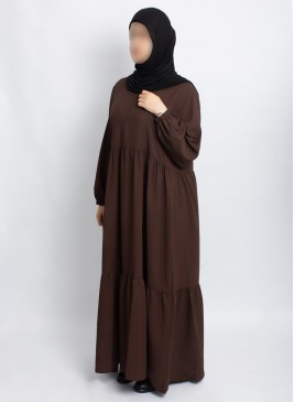 Abaya Hoor Classic – Elegante Abaya in Braun | Hoor Al Ayn