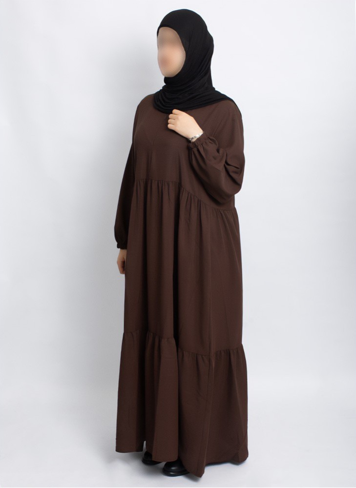 Abaya Hoor Classic – Elegante Abaya in Braun | Hoor Al Ayn
