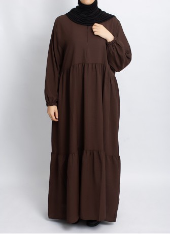 Abaya Hoor Classic – Elegante Abaya in Braun | Hoor Al Ayn