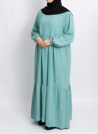 Abaya Hoor Classic – Elegante Abaya in Minze | Hoor Al Ayn