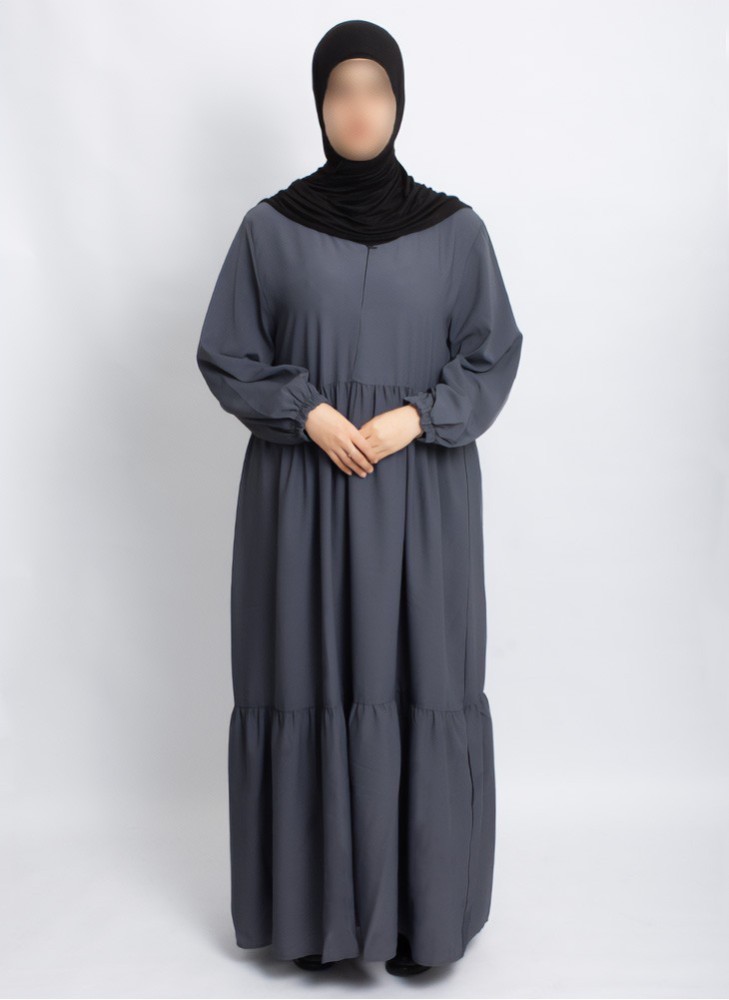 Abaya Hoor Classic – Elegante Abaya in Schiefergrau | Hoor Al Ayn