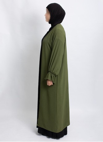 Überwurf Hoor Essential – Leichter Abaya-Cardigan mit Volantärmeln | Hoor Al Ayn