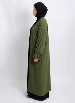 Überwurf Hoor Essential – Leichter Abaya-Cardigan mit Volantärmeln | Hoor Al Ayn