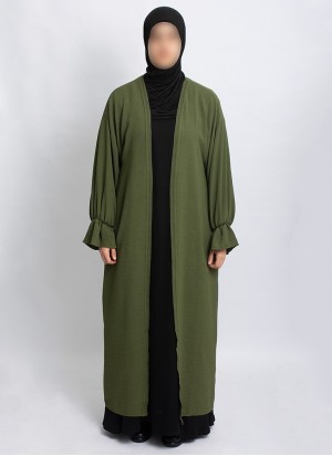Überwurf Hoor Essential – Leichter Abaya-Cardigan mit Volantärmeln | Hoor Al Ayn