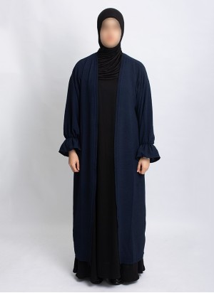 Überwurf Hoor Essential – Leichter Abaya-Cardigan mit Volantärmeln | Hoor Al Ayn