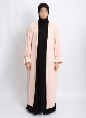 Überwurf Hoor Essential – Leichter Abaya-Cardigan mit Volantärmeln | Hoor Al Ayn