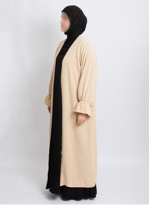Überwurf Hoor Essential – Leichter Abaya-Cardigan mit Volantärmeln | Hoor Al Ayn