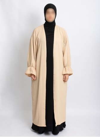 Überwurf Hoor Essential – Leichter Abaya-Cardigan mit Volantärmeln | Hoor Al Ayn
