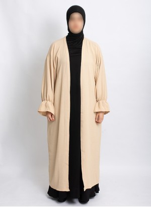 Überwurf Hoor Essential – Leichter Abaya-Cardigan mit Volantärmeln | Hoor Al Ayn