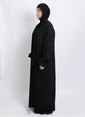 Überwurf Hoor Essential – Leichter Abaya-Cardigan mit Volantärmeln | Hoor Al Ayn