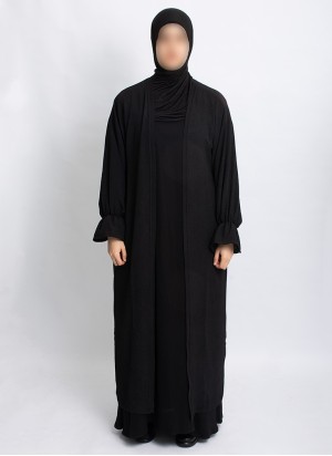 Überwurf Hoor Essential – Leichter Abaya-Cardigan mit Volantärmeln | Hoor Al Ayn