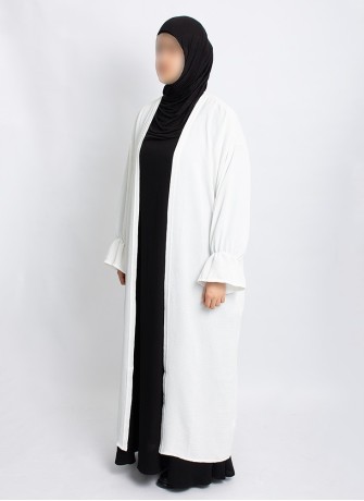 Überwurf Hoor Essential – Leichter Abaya-Cardigan mit Volantärmeln | Hoor Al Ayn