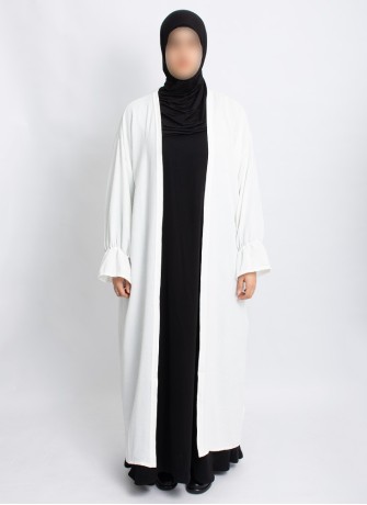 Überwurf Hoor Essential – Leichter Abaya-Cardigan mit Volantärmeln | Hoor Al Ayn