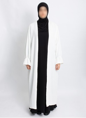 Überwurf Hoor Essential – Leichter Abaya-Cardigan mit Volantärmeln | Hoor Al Ayn