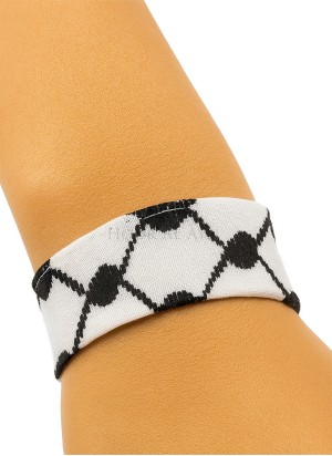 Kufiya Stoffarmband Schwarz Weiß | Hoor Al Ayn