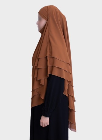 Dreilagiger Chiffon Khimar mit elegantem Fall | Hoor Al Ayn