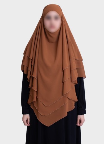 Dreilagiger Chiffon Khimar mit elegantem Fall | Hoor Al Ayn