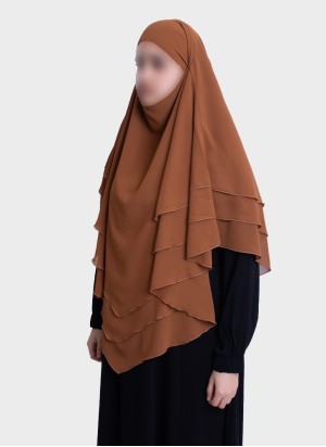 Dreilagiger Chiffon Khimar mit elegantem Fall | Hoor Al Ayn