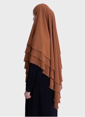 Dreilagiger Chiffon Khimar mit elegantem Fall | Hoor Al Ayn
