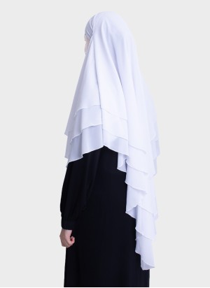 Dreilagiger Chiffon Khimar mit elegantem Fall | Hoor Al Ayn