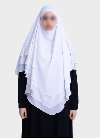 Dreilagiger Chiffon Khimar mit elegantem Fall | Hoor Al Ayn