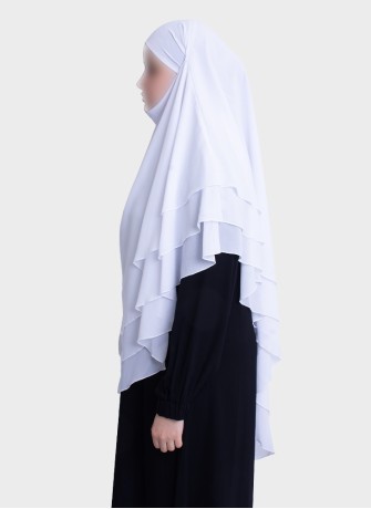 Dreilagiger Chiffon Khimar mit elegantem Fall | Hoor Al Ayn