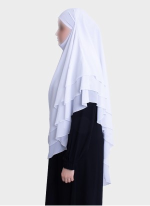 Dreilagiger Chiffon Khimar mit elegantem Fall | Hoor Al Ayn