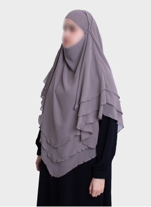 Dreilagiger Chiffon Khimar mit elegantem Fall | Hoor Al Ayn
