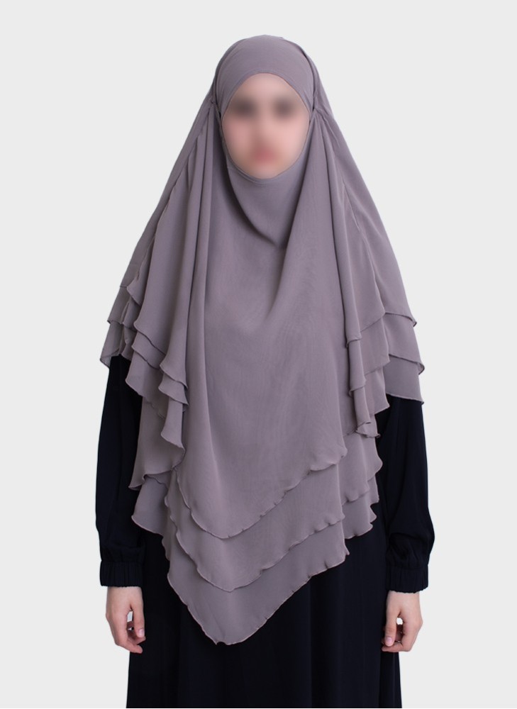 Dreilagiger Chiffon Khimar mit elegantem Fall | Hoor Al Ayn