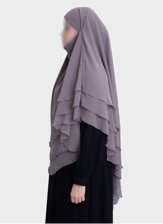 Dreilagiger Chiffon Khimar mit elegantem Fall | Hoor Al Ayn