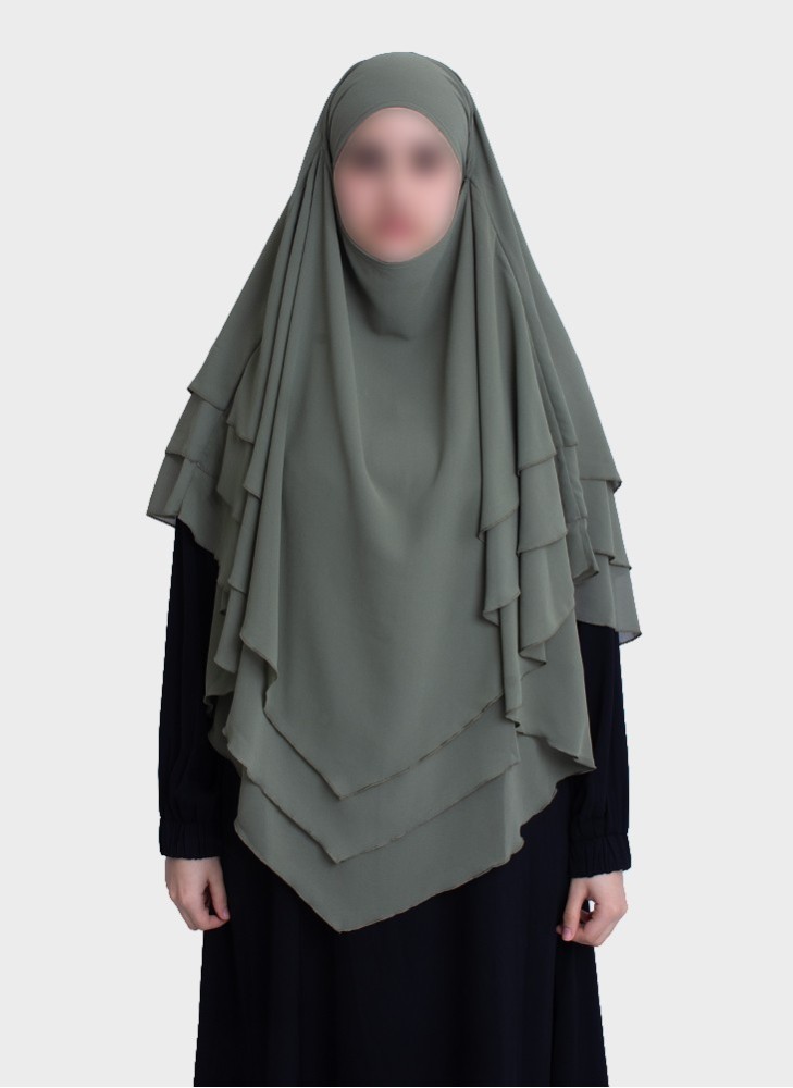 Dreilagiger Chiffon Khimar mit elegantem Fall | Hoor Al Ayn