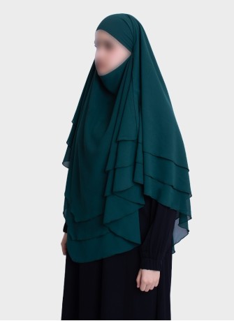 Dreilagiger Chiffon Khimar mit elegantem Fall | Hoor Al Ayn